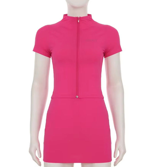 ZIP UP SKIRT SET